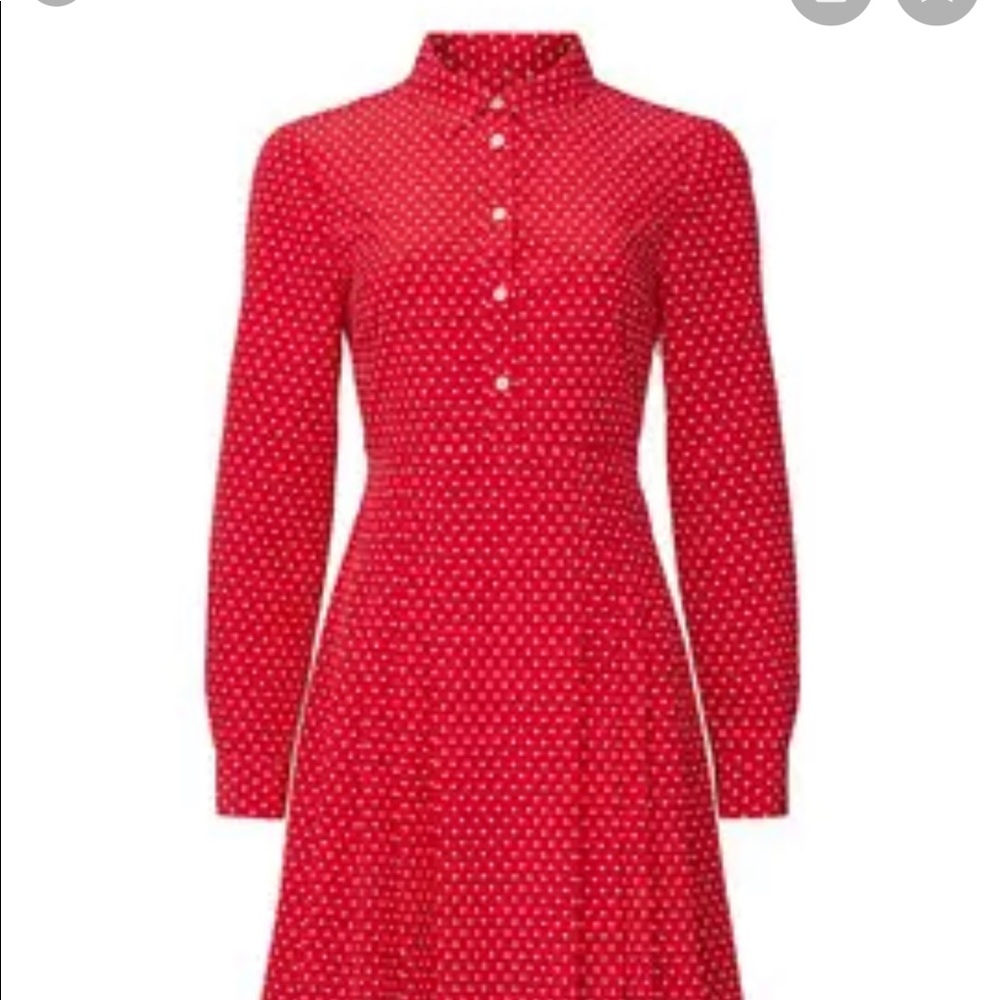 Draper James red polka dot dress